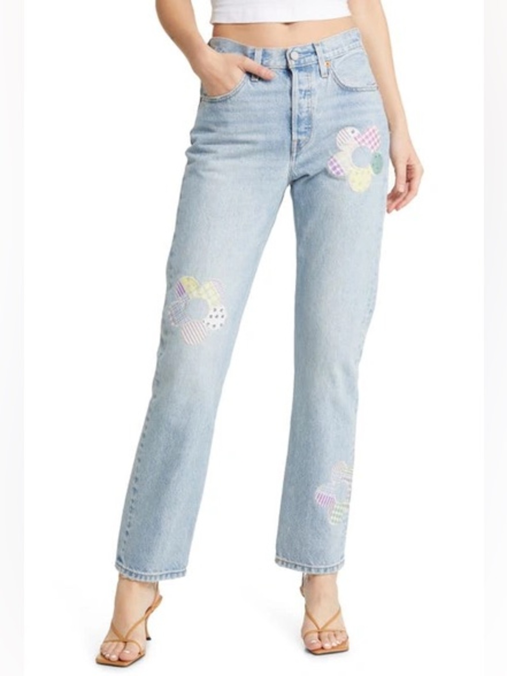Levi's 501 Anniversary Edition Fresh as a Daisy Light Wash Straight Leg Jean